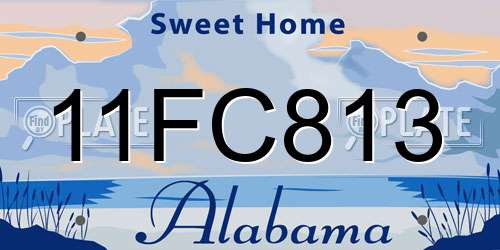 11FC813 Alabama License Plate