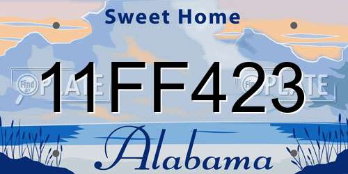 11FF423 Alabama License Plate