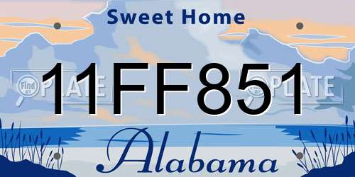11FF851 Alabama License Plate