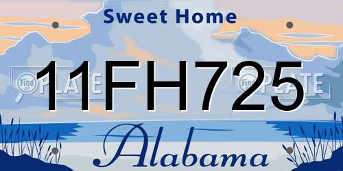 11FH725 Alabama License Plate