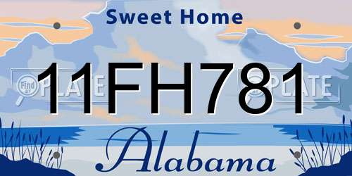 11FH781 Alabama License Plate