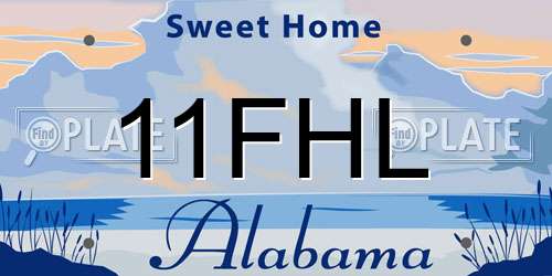 11FHL Alabama License Plate