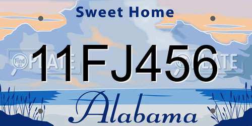 11FJ456 Alabama License Plate