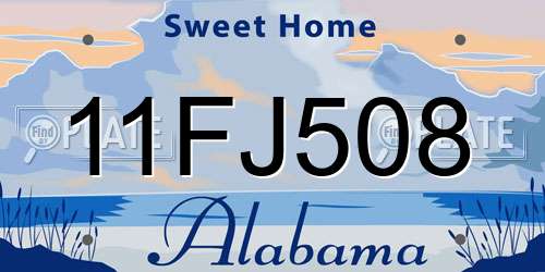 11FJ508 Alabama License Plate