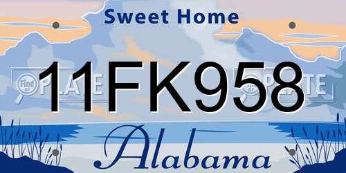 11FK958 Alabama License Plate