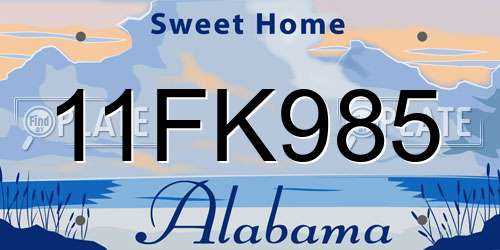 11FK985 Alabama License Plate
