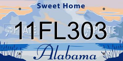 11FL303 Alabama License Plate