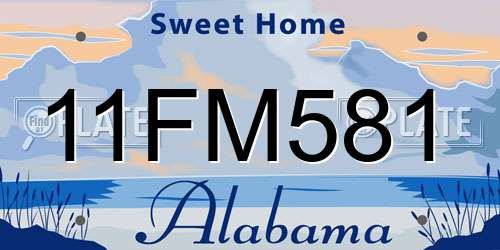 11FM581 Alabama License Plate