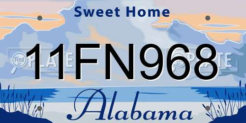 11FN968 Alabama License Plate