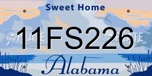 11FS226 Alabama License Plate