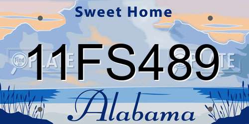 11FS489 Alabama License Plate