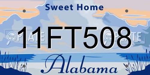 11FT508 Alabama License Plate