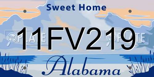 11FV219 Alabama License Plate
