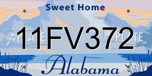 11FV372 Alabama License Plate
