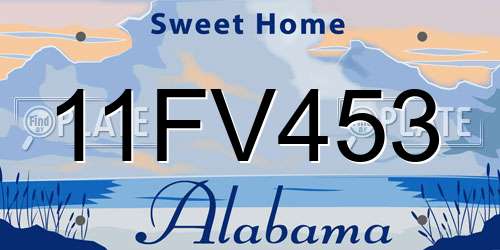 11FV453 Alabama License Plate