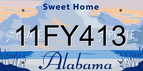 11FY413 Alabama License Plate