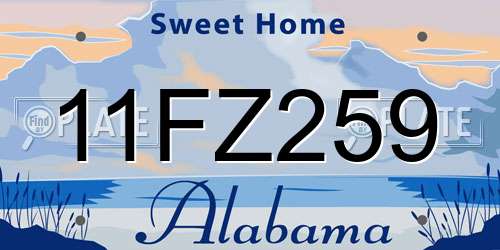 11FZ259 Alabama License Plate