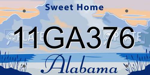 11GA376 Alabama License Plate