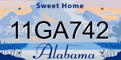 11GA742 Alabama License Plate
