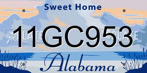 11GC953 Alabama License Plate