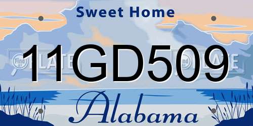 11GD509 Alabama License Plate