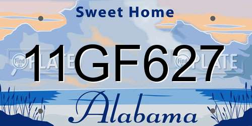 11GF627 Alabama License Plate