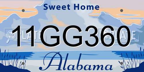 11GG360 Alabama License Plate