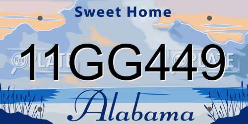 11GG449 Alabama License Plate