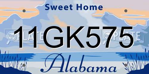 11GK575 Alabama License Plate
