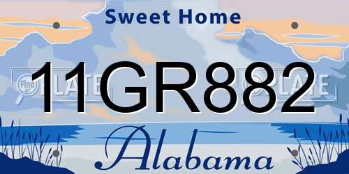 11GR882 Alabama License Plate