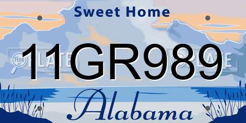 11GR989 Alabama License Plate
