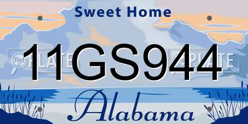 11GS944 Alabama License Plate