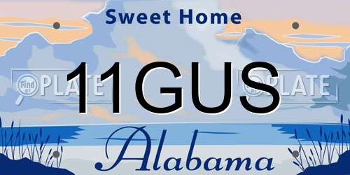 11GUS Alabama License Plate