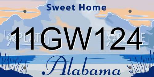 11GW124 Alabama License Plate