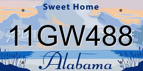 11GW488 Alabama License Plate