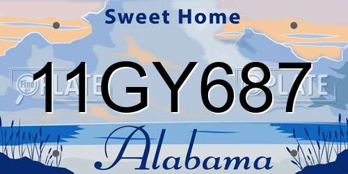 11GY687 Alabama License Plate