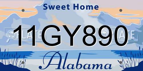 11GY890 Alabama License Plate