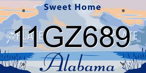 11GZ689 Alabama License Plate