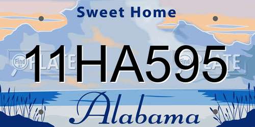 11HA595 Alabama License Plate