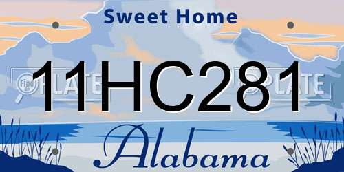 11HC281 Alabama License Plate