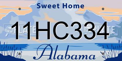 11HC334 Alabama License Plate