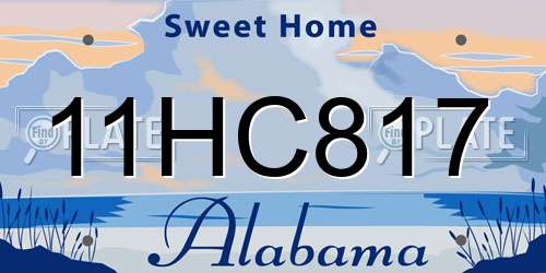 11HC817 Alabama License Plate