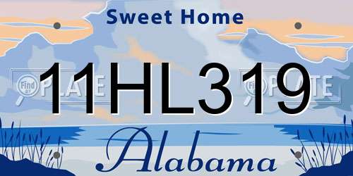 11HL319 Alabama License Plate
