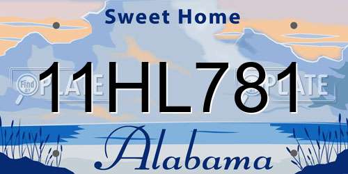 11HL781 Alabama License Plate