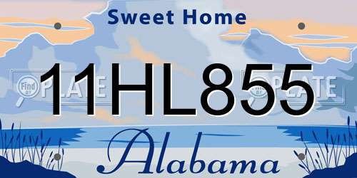 11HL855 Alabama License Plate