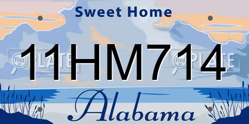 11HM714 Alabama License Plate