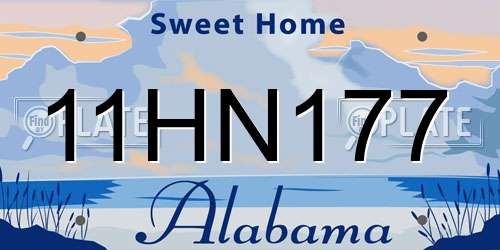 11HN177 Alabama License Plate