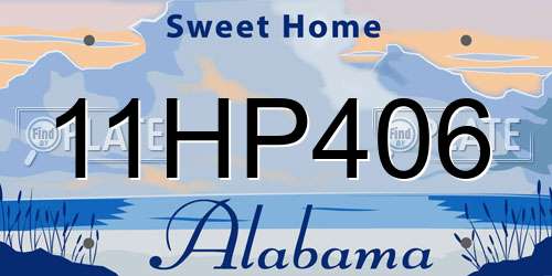 11HP406 Alabama License Plate