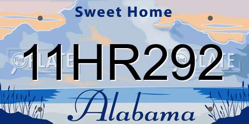 11HR292 Alabama License Plate