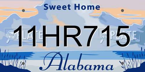 11HR715 Alabama License Plate